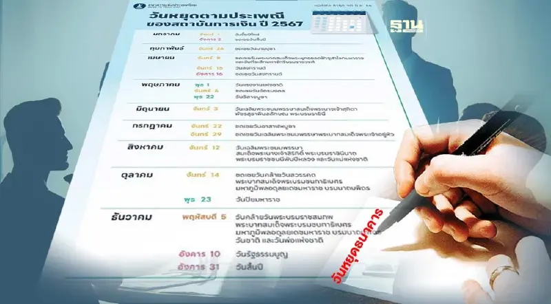 วันหยุดธนาคารเดือนเมษายน 2567 อัปเดตวันหยุดยาว วันจักรี