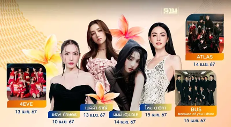 สงกรานต์ไอคอนสยาม 10-21 เม.ย.67 เปิดไลน์อัพศิลปิน -เทพีสงกรานต์ 7 วัน 7 คน สงกรานต์ไอคอนสยาม 10-21 เม.ย.67 เปิดไลน์อัพศิลปิน -เทพีสงกรานต์ 7 วัน 7 คน