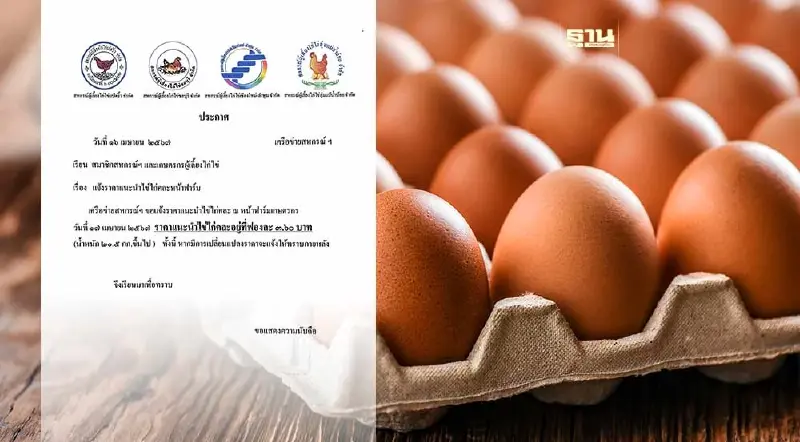 พรุ่งนี้ "ไข่ไก่" ขึ้นราคา 20 สตางค์ แวะตลาด ด่วน!