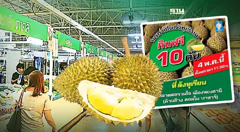 แจกทุเรียนฟรี 10 ตัน ตลาดสดรวมใจ เมืองทองธานี เช็กเงื่อนไข แจกทุเรียนฟรี 10 ตัน ตลาดสดรวมใจ เมืองทองธานี เช็กเงื่อนไข