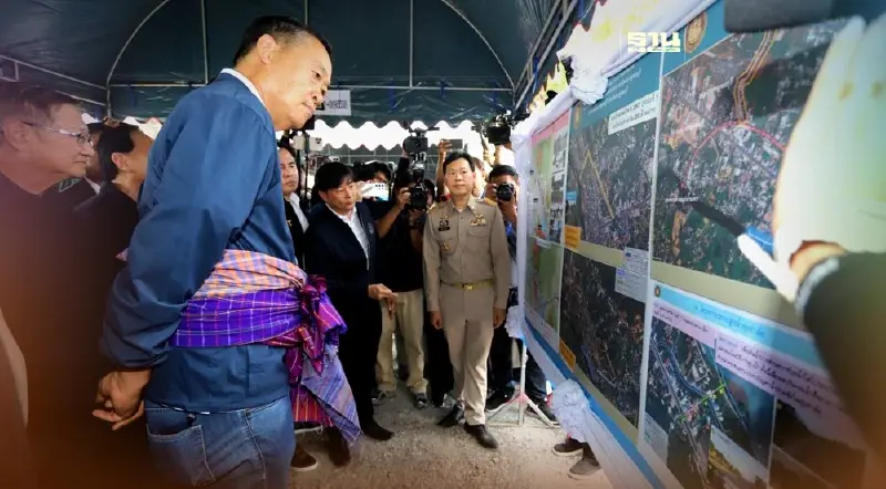 "นายกฯ" นำทัวร์นกขมิ้น บุกกาญจนบุรี เร่งสางปัญหาน้ำท่วมขัง