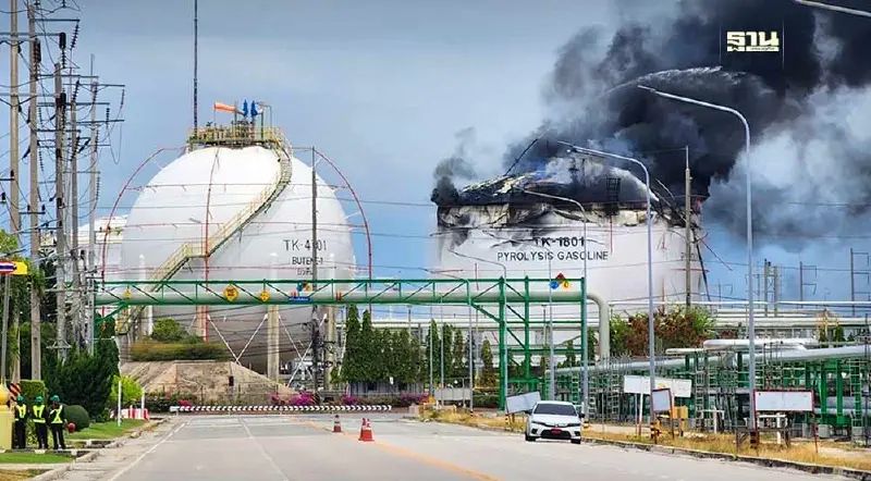 "กนอ." สั่ง “มาบตาพุดแทงค์ฯ” หยุดกิจการชั่วคราว หลังไฟไหม้ถังสารเคมีระเบิด
