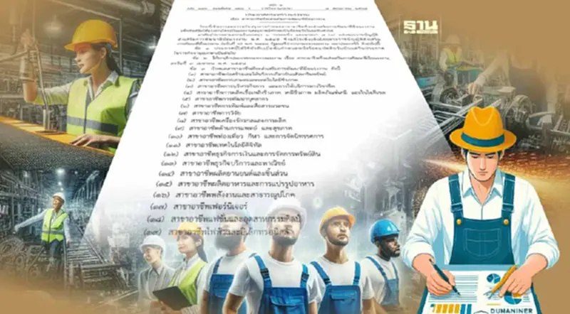 "แรงงาน" ประกาศเพิ่มทักษะสาขาอาชีพจาก 7 สาขา เป็น 23 สาขา "แรงงาน" ประกาศเพิ่มทักษะสาขาอาชีพจาก 7 สาขา เป็น 23 สาขา