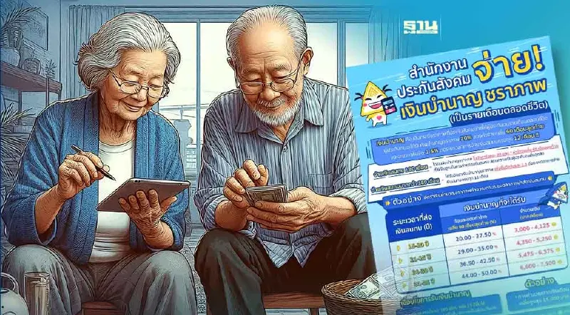 ตาราง จ่ายเงินชราภาพ ผู้ประกันตนม. 33 ม. 39 ประกันสังคมจ่ายรายเดือนตลอดชีพ