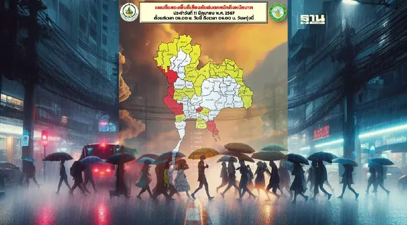 พยากรณ์อากาศวันนี้  ภาคเหนือ-กลางตะวันอก และ ใต้ ฝนตกหนักมากบางพื้นที่