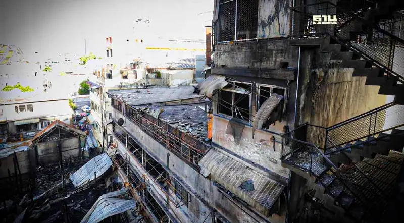 ประมวลภาพซากความเสียหายเหตุไฟไหม้ย่านเยาวราช