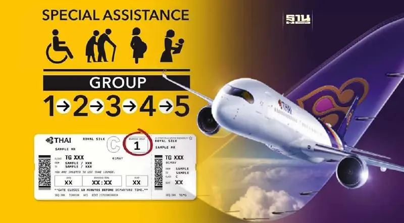 การบินไทยจัดลำดับการขึ้นเครื่องของผู้โดยสาร เริ่ม 3 ก.ค.นี้