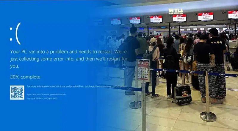 คลาวด์ Microsoft ล่ม กระทบเช็คอินสายการบินของไทยล่าช้า เผื่อเวลา 3 ชั่วโมง