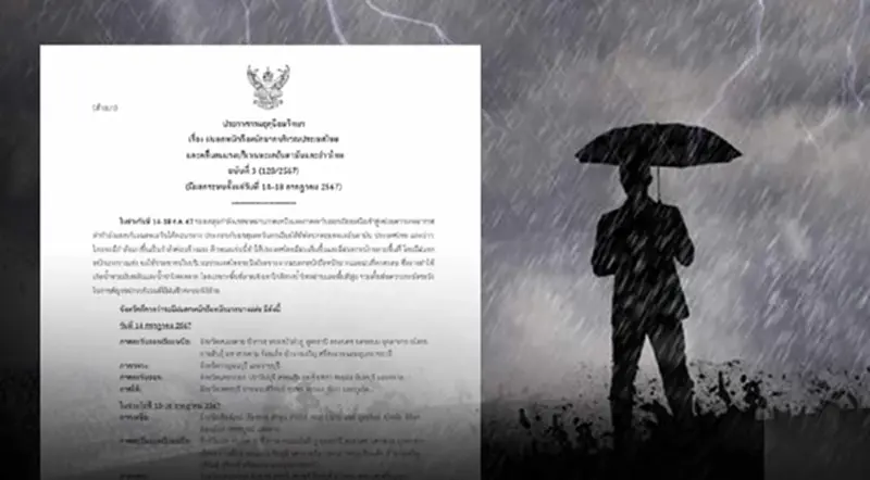 กรมอุตุนิยมวิทยา ประกาศฉบับที่ 3 ฝนตกหนักถึงหนักมาก กรมอุตุนิยมวิทยา ประกาศฉบับที่ 3 ฝนตกหนักถึงหนักมาก