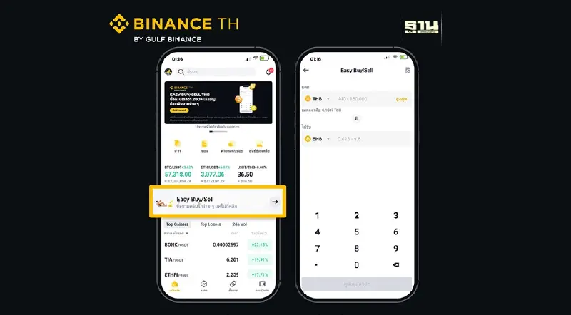 Binance TH ส่งฟีเจอร์ใหม่ “Easy Buy/Sell”เทรดคู่เหรียญไทยบาทง่ายขึ้น