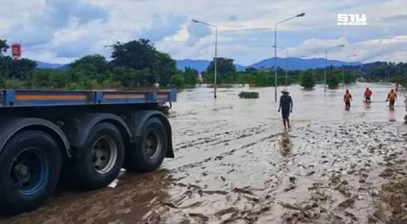 13 ก.ย.67 “ทางหลวง” ปิดถนน 10 เส้นทางน้ำท่วมเชียงราย