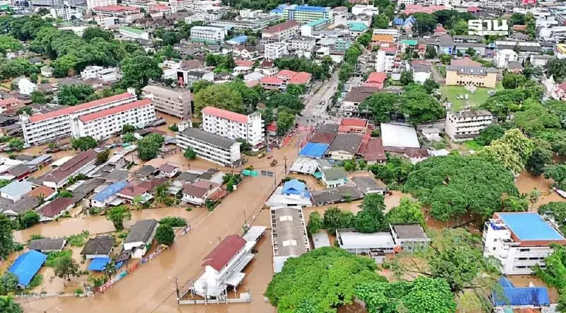 น้ำท่วมเชียงราย แจ้งปิดสะพานและเส้นทางพื้นที่น้ำท่วมเชียงราย