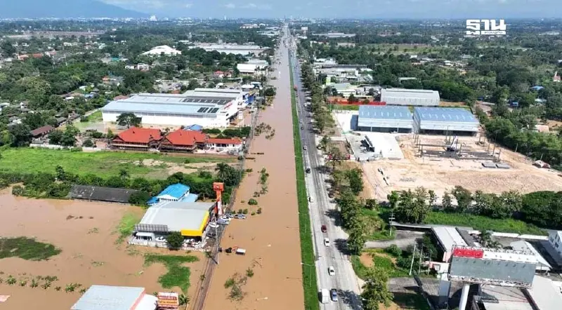 อัพเดต ทางหลวงภาคเหนือ เชียงใหม่ น้ำท่วมสูง สัญจรไม่ได้