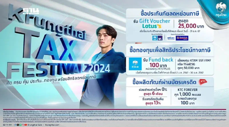 กรุงไทยคัด “กองทุน-ประกัน” วางแผนลดหย่อนภาษีปลายปี กรุงไทยคัด “กองทุน-ประกัน” วางแผนลดหย่อนภาษีปลายปี