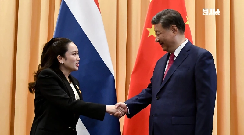 "สีจิ้นผิง" ถก "แพทองธาร" เร่งสร้างรถไฟไทย-จีน ดันพลังงานสะอาด-AI สู่อนาคต "สีจิ้นผิง" ถก "แพทองธาร" เร่งสร้างรถไฟไทย-จีน ดันพลังงานสะอาด-AI สู่อนาคต