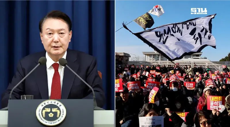 ”ยุน ซอกยอล“ ปธน.เกาหลีใต้ไม่ลาออก พร้อมเผชิญโหวตถอดถอน