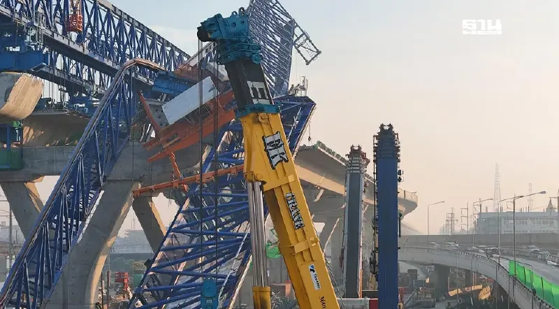 “ถนนพระราม 2” เครนถล่ม “ทางหลวง” คาดโทษผู้รับเหมา สั่งพักงาน 14 วัน