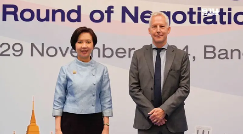 เจรจา FTA ไทย-EU สรุปกฎระเบียบจบ นัดประชุมอีกรอบ 5 ปลายมี.ค.2568 เจรจา FTA ไทย-EU สรุปกฎระเบียบจบ นัดประชุมอีกรอบ 5 ปลายมี.ค.2568