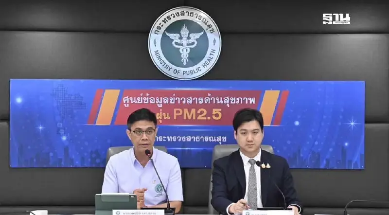 สธ. เปิด 15 จังหวัดค่าฝุ่น PM 2.5 เกินมาตรฐานระดับสีแดง 