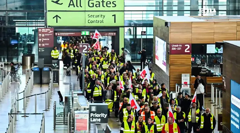 ระส่ำ! 13 สนามบินเยอรมนี พนักงานนัดหยุดงาน หลายพันเที่ยวถูกยกเลิก ยุโรปป่วน