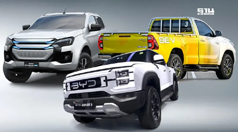 โตโยต้า อีซูซุ ผลิตปิกอัพ EV ในไทยปี 2025 BYD Shark 6 นำเข้าจีน โตโยต้า อีซูซุ ผลิตปิกอัพ EV ในไทยปี 2025 BYD Shark 6 นำเข้าจีน