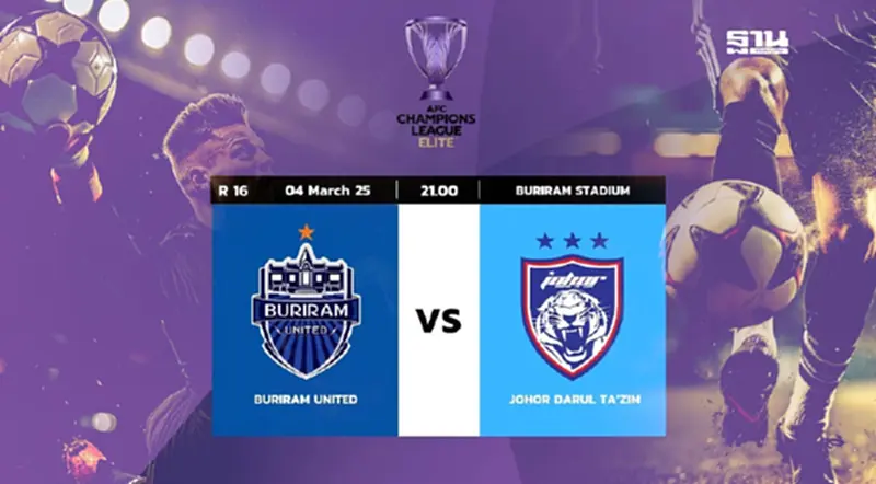 ถ่ายทอดสดบุรีรัมย์ VS ยะโฮร์ ดูบอลสดศึก ACL Elite คืนนี้ 4 มี.ค.68 ถ่ายทอดสดบุรีรัมย์ VS ยะโฮร์ ดูบอลสดศึก ACL Elite คืนนี้ 4 มี.ค.68