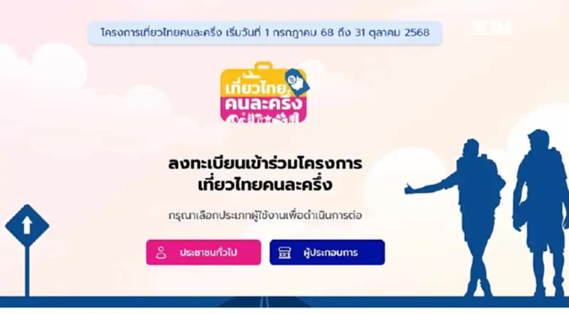 เที่ยวไทยคนละครึ่ง เว็บล่ม หลังเปิดลงทะเบียน 1 ก.ค.68 เวลา 08.00 น. เที่ยวไทยคนละครึ่ง เว็บล่ม หลังเปิดลงทะเบียน 1 ก.ค.68 เวลา 08.00 น.