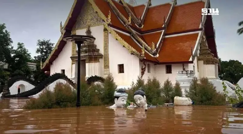 จิตรกรรม 'ปู่ม่าน ย่าม่าน' วัดภูมินทร์ รอดน้ำท่วมน่าน มท.ดึงกรมศิลป์ สำรวจ