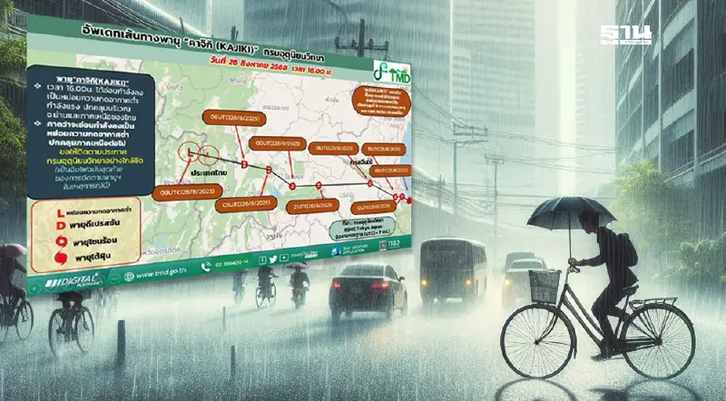 อิทธิพลพายุคาจิกิ วันนี้ 27 ส.ค.68 กทม.รวม 29 จว.รับมือฝนตกหนัก