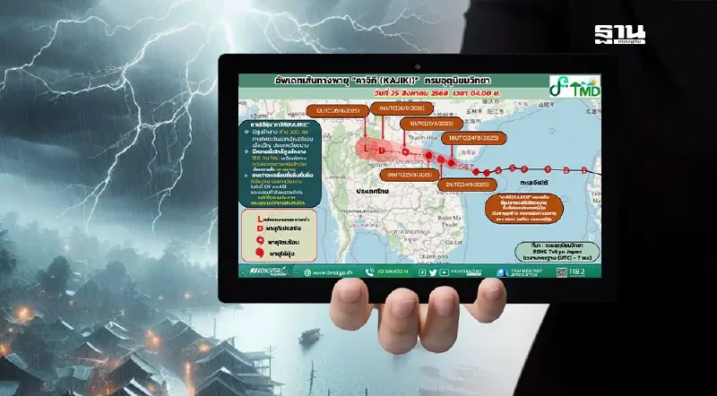 อัปเดตเส้นทาง"พายุไต้ฝุ่นคาจิกิ" 25 ส.ค.68 เหนือ อีสานรับมือฝนถล่ม อัปเดตเส้นทาง"พายุไต้ฝุ่นคาจิกิ" 25 ส.ค.68 เหนือ อีสานรับมือฝนถล่ม