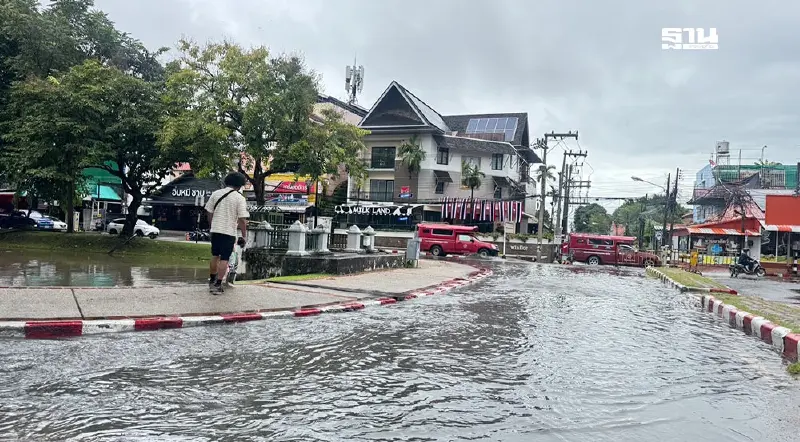 อิทธิพล'พายุคาจิกิ' ฝนถล่มเชียงใหม่ น้ำท่วมขังหลายจุด
