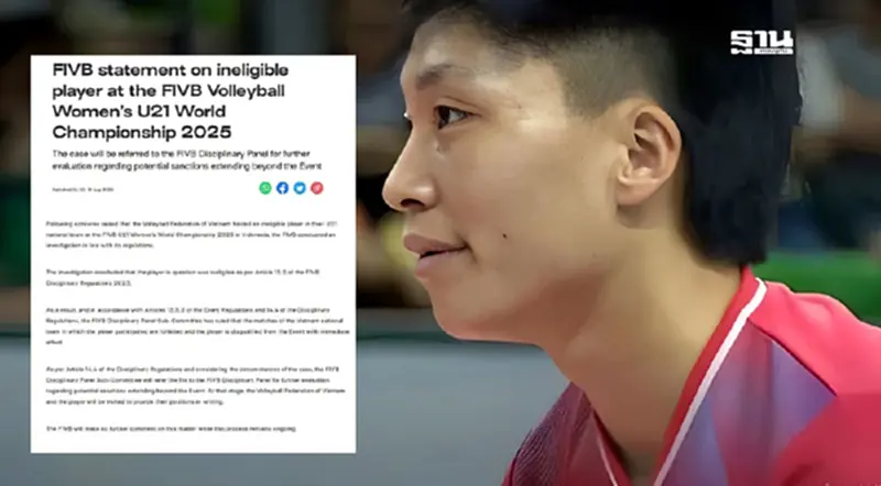 วอลเลย์บอลเวียดนาม ช็อก! FIVB ริบคืนชัยชนะ U21 ศึกชิงแชมป์โลก 2025 วอลเลย์บอลเวียดนาม ช็อก! FIVB ริบคืนชัยชนะ U21 ศึกชิงแชมป์โลก 2025