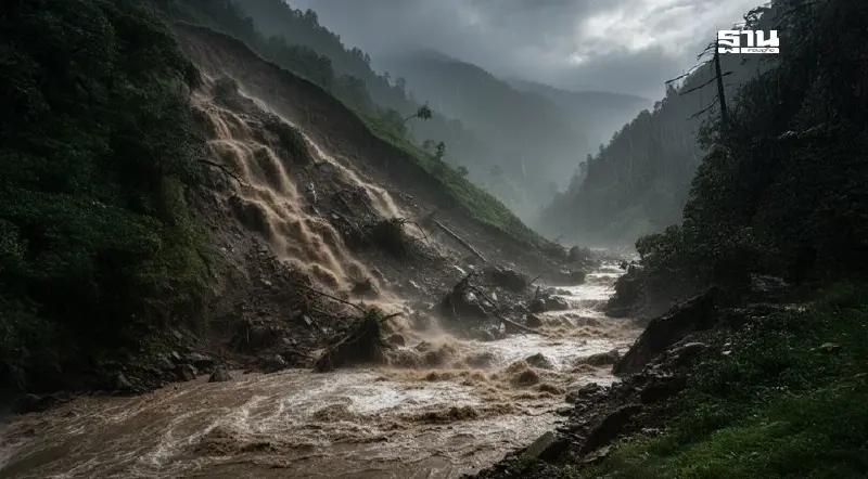 เช็กรายชื่อ 23 จังหวัดเสี่ยงดินถล่ม น้ำป่าไหลหลาก 22-26 ก.ย.68