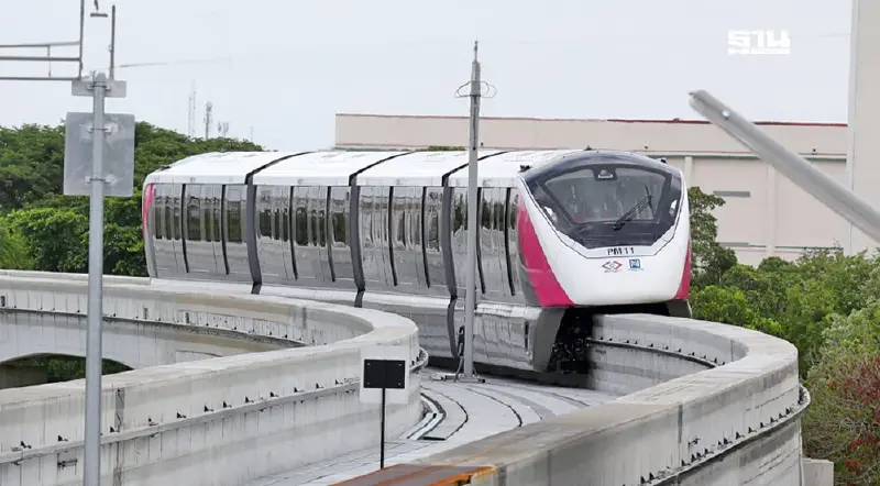 นั่งฟรี ‘รถไฟฟ้าสายสีชมพู’ 4 สถานี เหตุระบบขัดข้องชั่วคราว