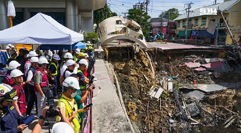 หลุมยุบ ไม่กระทบคอนโดรอบสถานีรถไฟฟ้าม่วงใต้ -รฟม.ยัน14วันแก้ไขปิดจบ หลุมยุบ ไม่กระทบคอนโดรอบสถานีรถไฟฟ้าม่วงใต้ -รฟม.ยัน14วันแก้ไขปิดจบ