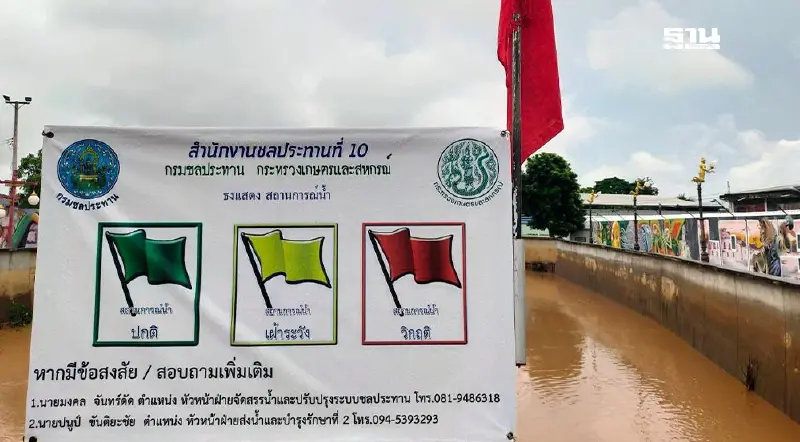 เทศบาลเมืองหล่มสัก ขึ้นธงแดง ปริมาณน้ำตาดกลอย  ระดับน้ำ 7.45 เมตร