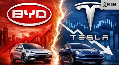 BYD ผงาดแซง Tesla ขึ้นแท่นผู้นำรถยนต์ EV โลก ยอดพลิกขั้วแตะ 2.26 ล้านคัน
