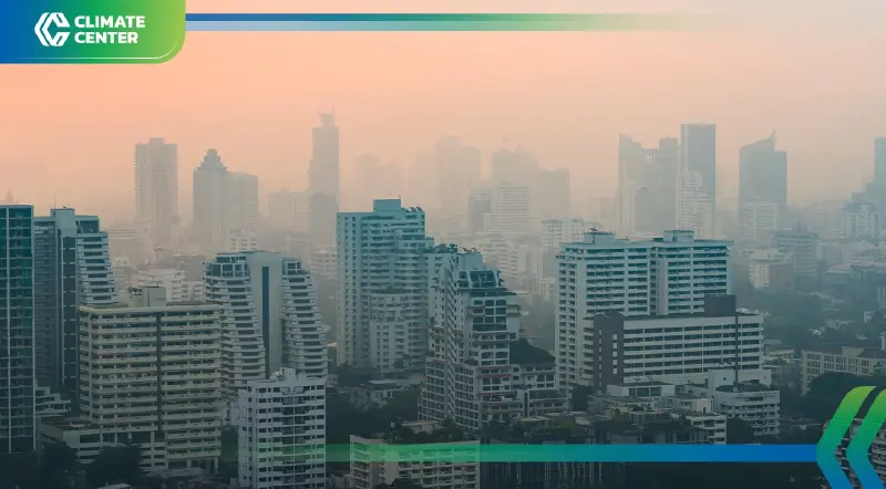 อัปเดต 5ก.พ.ค่าฝุ่นPM2.5 ในกทม. ล่าสุดระดับสีส้มมีผลต่อสุขภาพ ลาดกระบังนำโด่ง