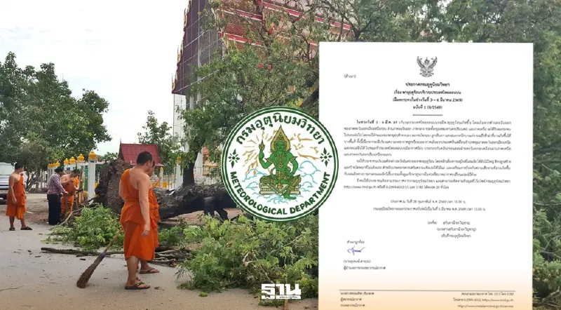 กรมอุตุฯ ประกาศฉบับที่ 1 เตือนพายุฤดูร้อน มีผลกระทบ วันที่ 3-6 มี.ค. 69 กรมอุตุฯ ประกาศฉบับที่ 1 เตือนพายุฤดูร้อน มีผลกระทบ วันที่ 3-6 มี.ค. 69