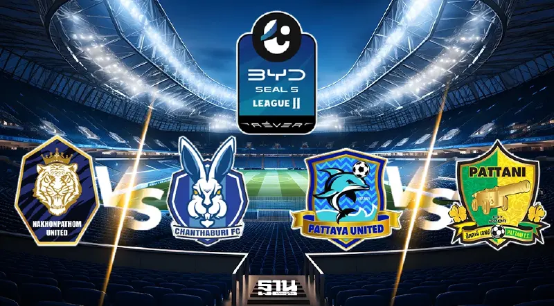 ดูบอลสด นครปฐม vs จันทบุรี-พัทยา vs ปัตตานี ถ่ายทอดสดไทยลีก2 Live วันนี้ 5 ก.พ.69