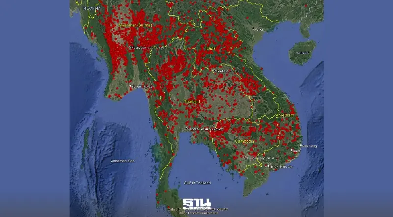 เตือน 5 จังหวัดภาคเหนือเฝ้าระวังเข้ม หลังพบ 'จุดความร้อน' พุ่งสูงสุด