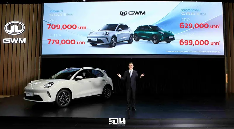 GWM ลุยมอเตอร์โชว์ 2026 พร้อมเปิดราคา ORA 5 รุ่น EV -HEV เริ่ม 6.29 -7.79 แสนบาท GWM ลุยมอเตอร์โชว์ 2026 พร้อมเปิดราคา ORA 5 รุ่น EV -HEV เริ่ม 6.29 -7.79 แสนบาท