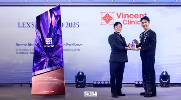 Vincent Clinic คว้ารางวัล! LEXS Award 2025 ตอกย้ำมาตรฐานทางการแพทย์และคุณภาพงานบริการระดับสากล
