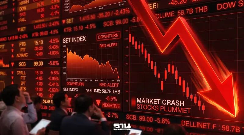 หุ้นไทยดิ่ง 33.23 จุด ต่างชาติทิ้งกว่า 1.48 หมื่นล้าน ฉุด SET หลุด 1,550 จุด