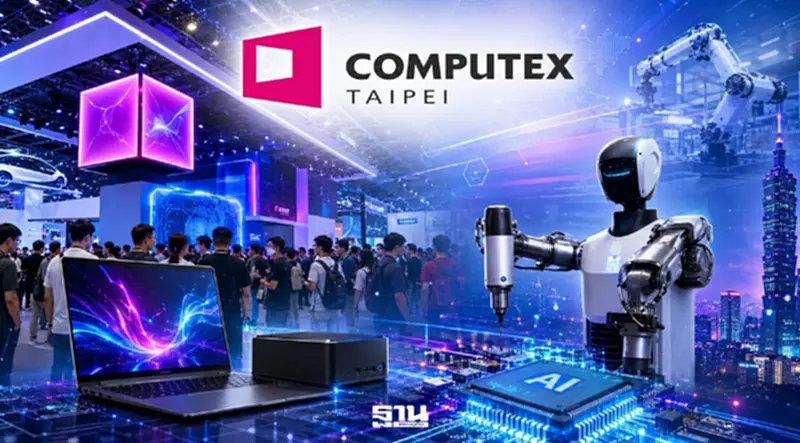 COMPUTEX 2026 เปิดฉากแล้ว ชู “AI Together” เร่งต่อยอด AI สู่ภาคอุตสาหกรรม-อุปกรณ์อัจฉริยะ COMPUTEX 2026 เปิดฉากแล้ว ชู “AI Together” เร่งต่อยอด AI สู่ภาคอุตสาหกรรม-อุปกรณ์อัจฉริยะ