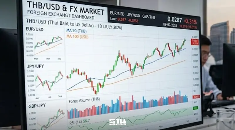 อัตราแลกเปลี่ยนวันนี้ 9 ก.ค.69 เงินบาทอ่อนแตะ 33.54 บาท ต่ำสุดรอบ 14 เดือน