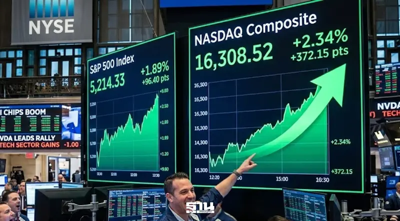 ดัชนี S&P 500 และ Nasdaq ปิดพุ่งรับแรงซื้อหุ้นชิป AI ก่อนงบไตรมาสสอง