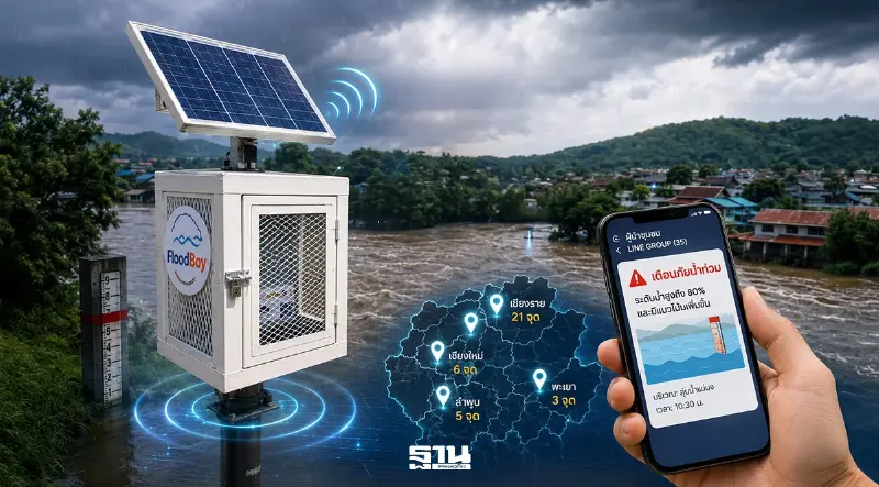 มช.เปิดตัว "FloodBoy" นวัตกรรม IoT สัญชาติไทย แจ้งเตือนน้ำท่วมเรียลไทม์