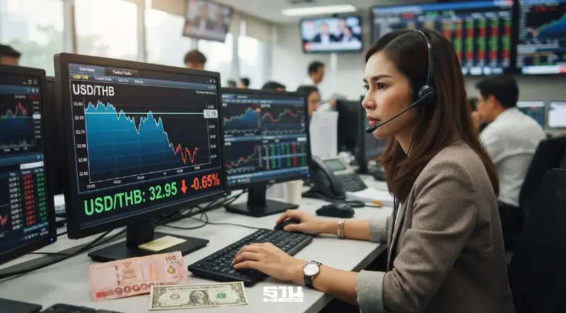 อัตราแลกเปลี่ยนวันนี้ 6 ส.ค.69 เงินบาทจ่อหลุด 33 บาท รับดอลลาร์อ่อน