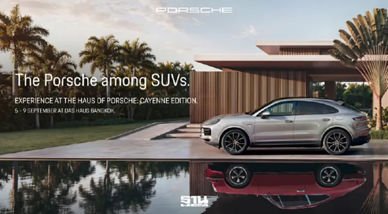ปอร์เช่ ประเทศไทย ชวนร่วมงาน Haus of Porsche: Cayenne Edition ครั้งแรกกับการรวมตัวคาเยนน์ครั้งใหญ่ที่สุดในเอเชียตะวันออกเฉียงใต้ ปอร์เช่ ประเทศไทย ชวนร่วมงาน Haus of Porsche: Cayenne Edition ครั้งแรกกับการรวมตัวคาเยนน์ครั้งใหญ่ที่สุดในเอเชียตะวันออกเฉียงใต้